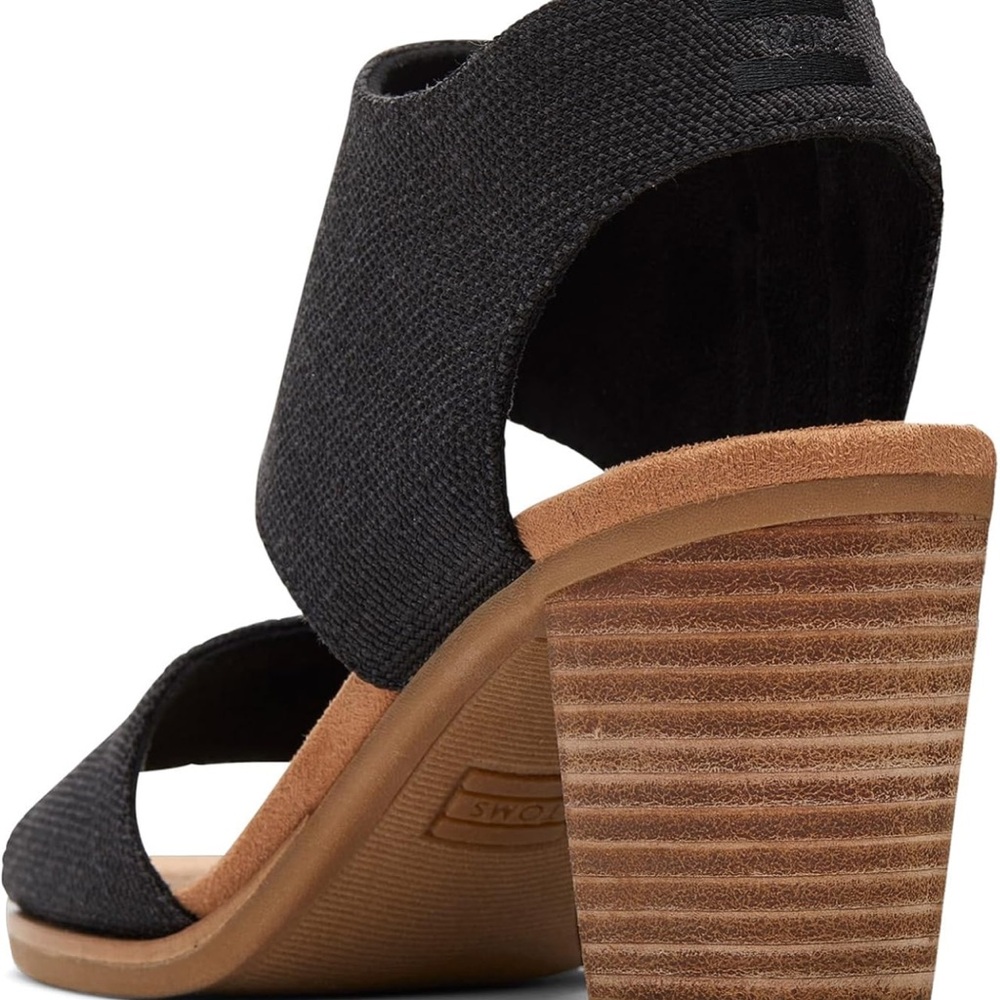 Brand new. TOMS Black and Tan Sandals. - Picture 5 of 6